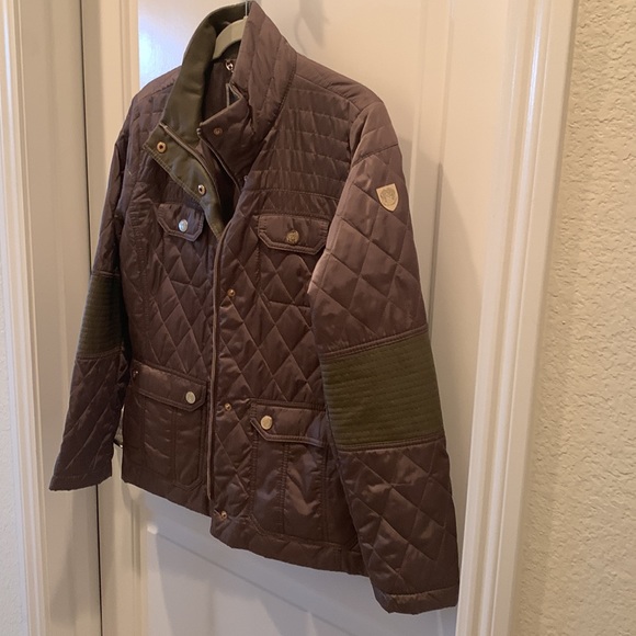 Vince Camuto Quilted Jacket Zip Front Polyester Khaki Beige Sz L Fall jacket - Picture 2 of 10